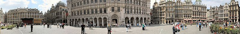 Brussel grote markt 360.jpg: The original uploader was Hullie at Dutch Wikipedia. derivative work: ויקיג'אנקי, Brussels banner, CC BY-SA 3.0