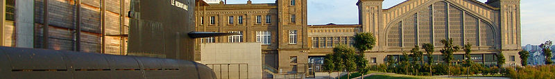 CitémerCherbourg.jpg: La Cité de la Mer - Sylvain Guichard derivative work: Inkey, Cherbourg banner, CC BY-SA 3.0