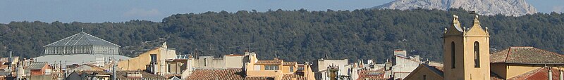 Montagne_Sainte-Victoire_towards_roofs_of_Aix-en-Provence.jpg: Nicolas Brignol (The original uploader was Nee at French Wikipedia.) derivative work: Inkey, Aix-en-Provence banner, CC BY-SA 3.0