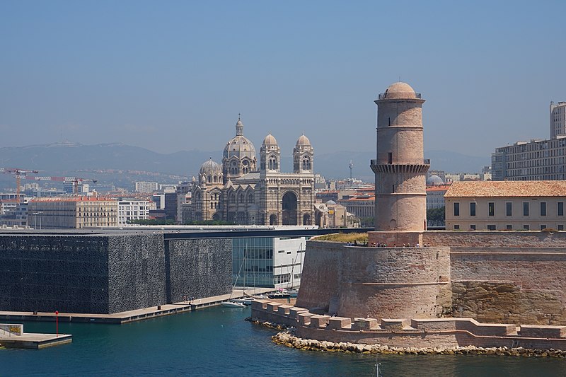 Olena Ilnytska, Mucem et Cathédrale Sainte-Marie-Majeure de Marseille, CC BY-SA 4.0